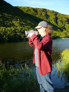 Michael playing for the fish at Blueberry Lake