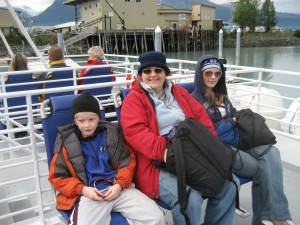 Nathan, Kari, and Chelsi on Stan Stephens boat out of Valdez. Starting a 9 hour trip to the Columbia and Meares Glaciers.