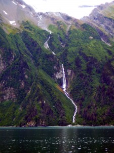 Waterfall at Valdez Harbor