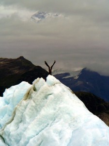 Eagle lifting off from Columbia Glacier ice