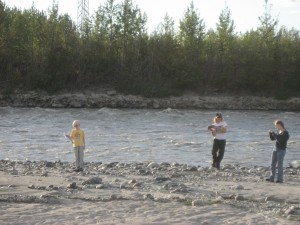 Nathan, Nick, and Chelsi by the Nenana River