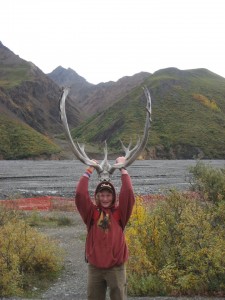 At Denali, there is an 85 mile road that goes from the park entrance to Wonder Lake. Only park busses are allowed on the road past Teklanika Campground. Our first full day in the park we took the bus to Wonder Lake. This picture was taken at the visitor center about half way down the road.